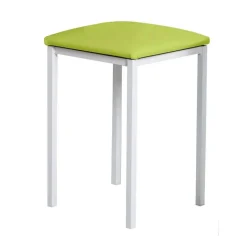 Taburete de Cocina de Metal Blanco con Asiento Tapizado 780/BL