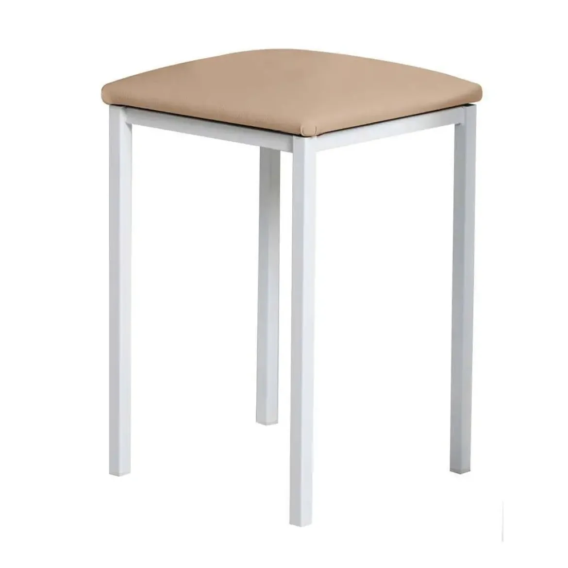 Taburete de Cocina de Metal Blanco con Asiento Tapizado 780/BL