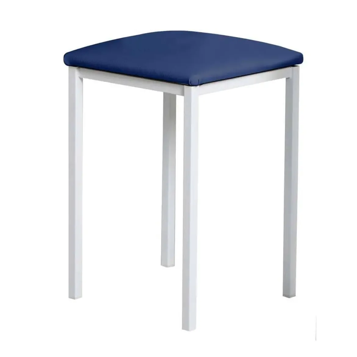 Taburete de Cocina de Metal Blanco con Asiento Tapizado 780/BL