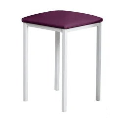 Taburete de Cocina de Metal Blanco con Asiento Tapizado 780/BL