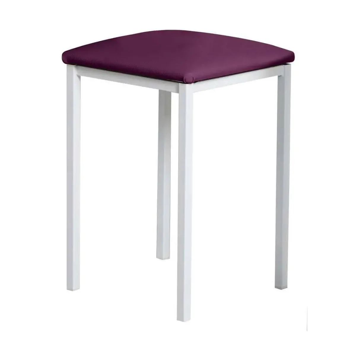 Taburete de Cocina de Metal Blanco con Asiento Tapizado 780/BL