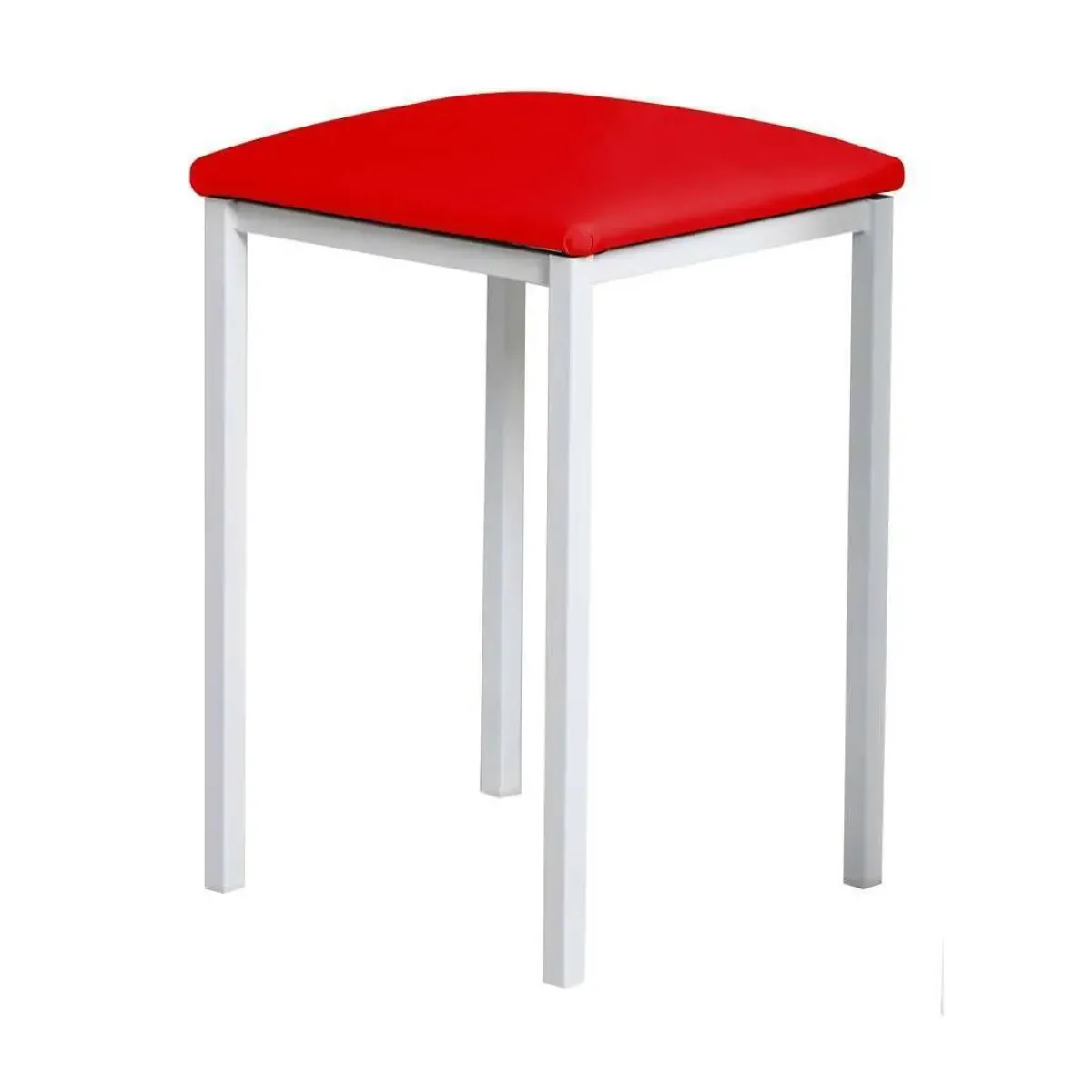 Taburete de Cocina de Metal Blanco con Asiento Tapizado 780/BL