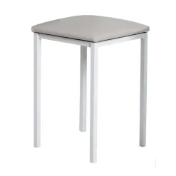 Taburete de Cocina de Metal Blanco con Asiento Tapizado 780/BL