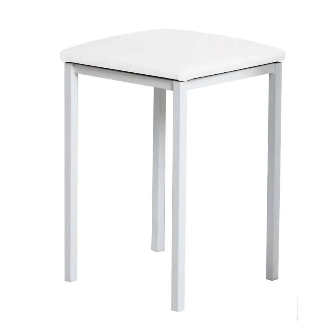 Taburete de Cocina de Metal Blanco con Asiento Tapizado 780/BL