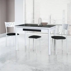 Taburete de Cocina de Metal con Asiento Tapizado 936/BL