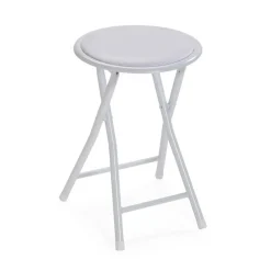 Taburete Plegable Metálico Blanco TOBY 30 cm 22930013