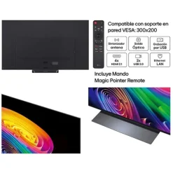 Televisor 77" LG OLED77C66LB OLED evo 4K con IA y 165Hz