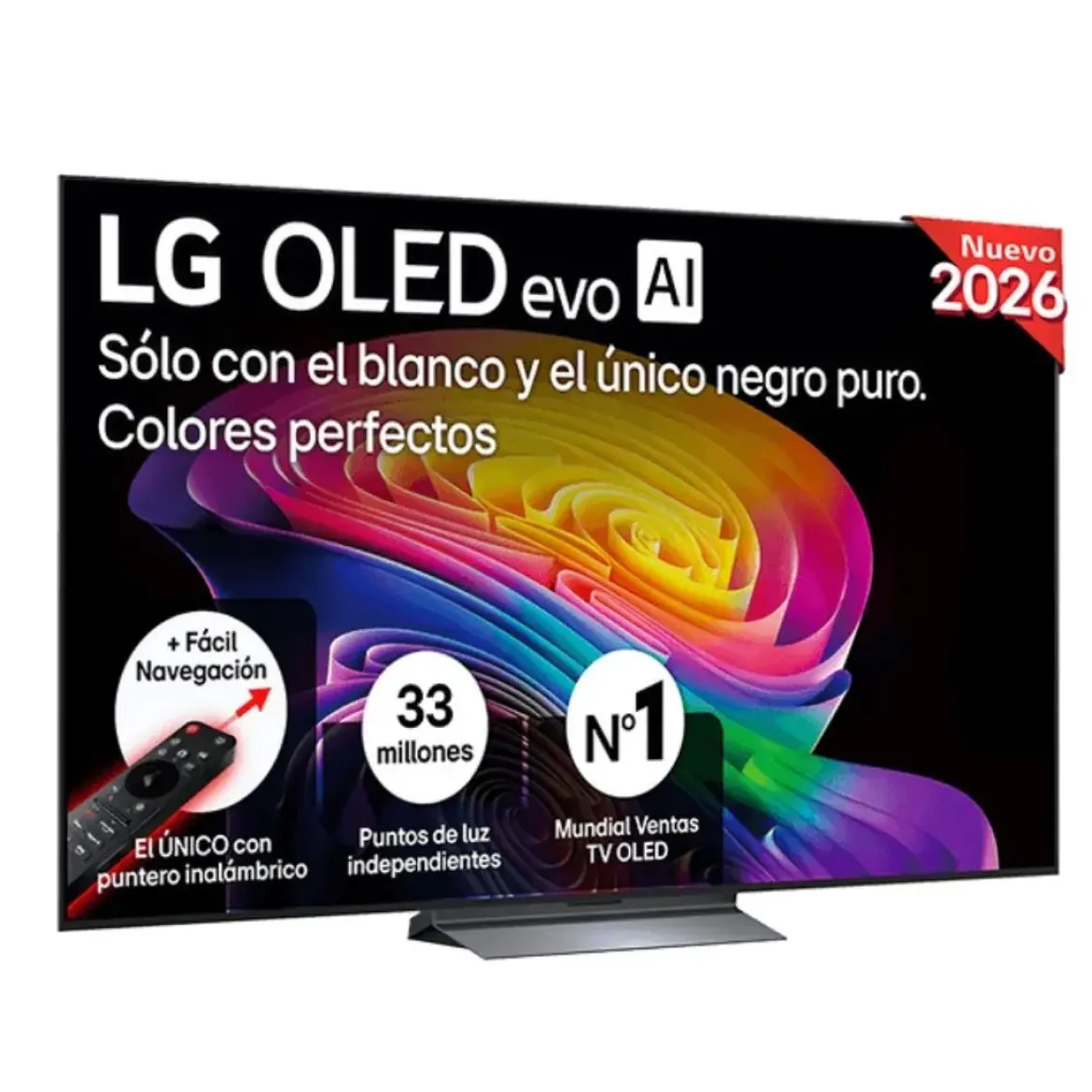 Televisor 77" LG OLED77C66LB OLED evo 4K con IA y 165Hz