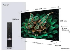 Televisor TCL 98" Premium QD-MiniLED 98C7K Artículo de Exposición