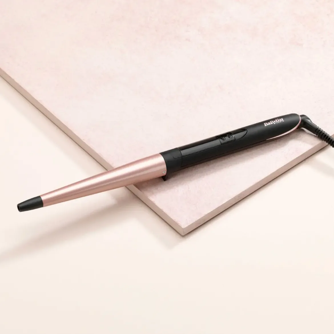Tenacilla Cónica Babyliss 13-25mm Rose Quartz Curling Wand C454E