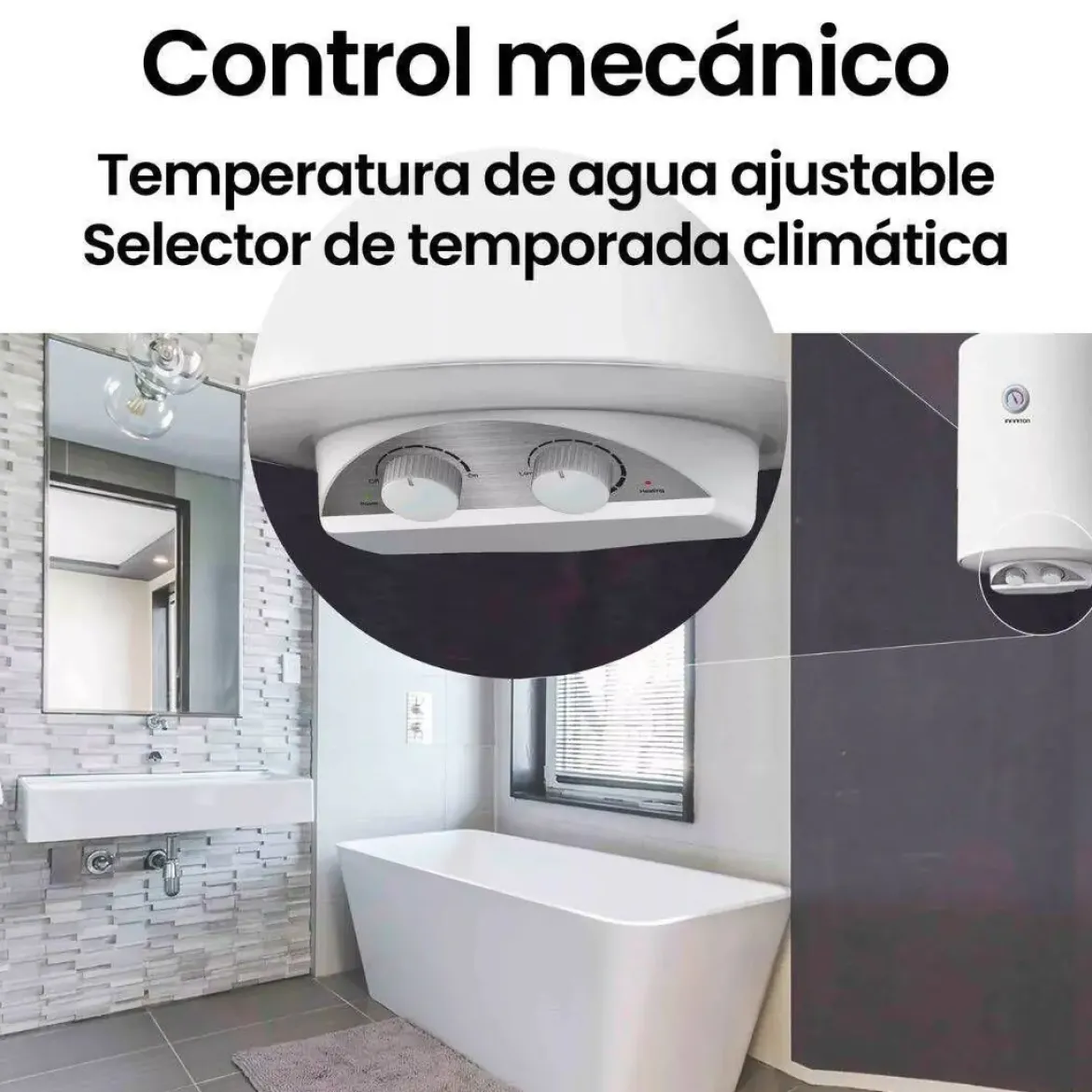 Termo Eléctrico INFINITON 100 Litros Vertical Ajustable CAB3HV100T