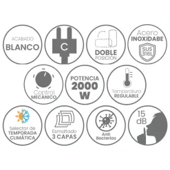 Termo Eléctrico INFINITON 50 Litros Doble Posición Clase C CAB3HV50T
