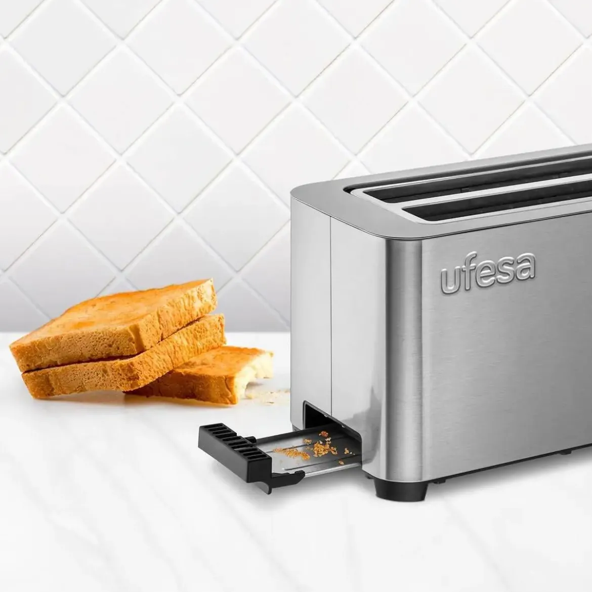 Tostadora Ufesa 2 Ranuras Largas Inox Digital 1400W Duoplusdelux