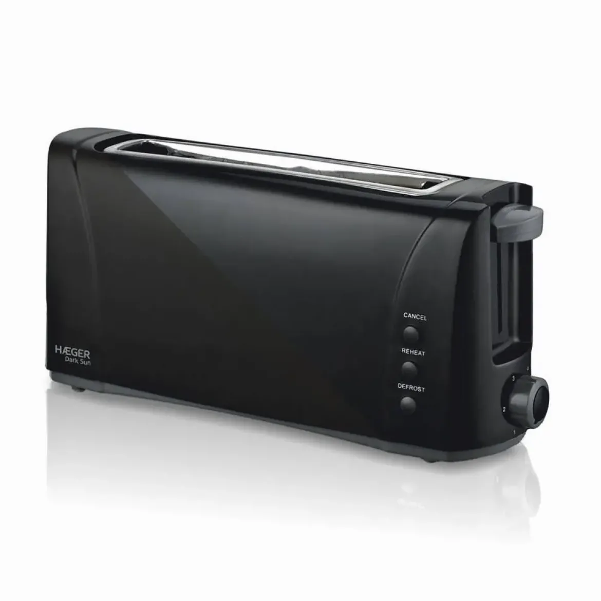 Tostador de Pan Ranura Larga Multifunción 1000W HAEGER DARK SUN TO100007A