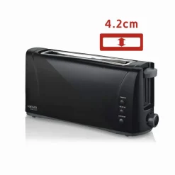 Tostador de Pan Ranura Larga Multifunción 1000W HAEGER DARK SUN TO100007A