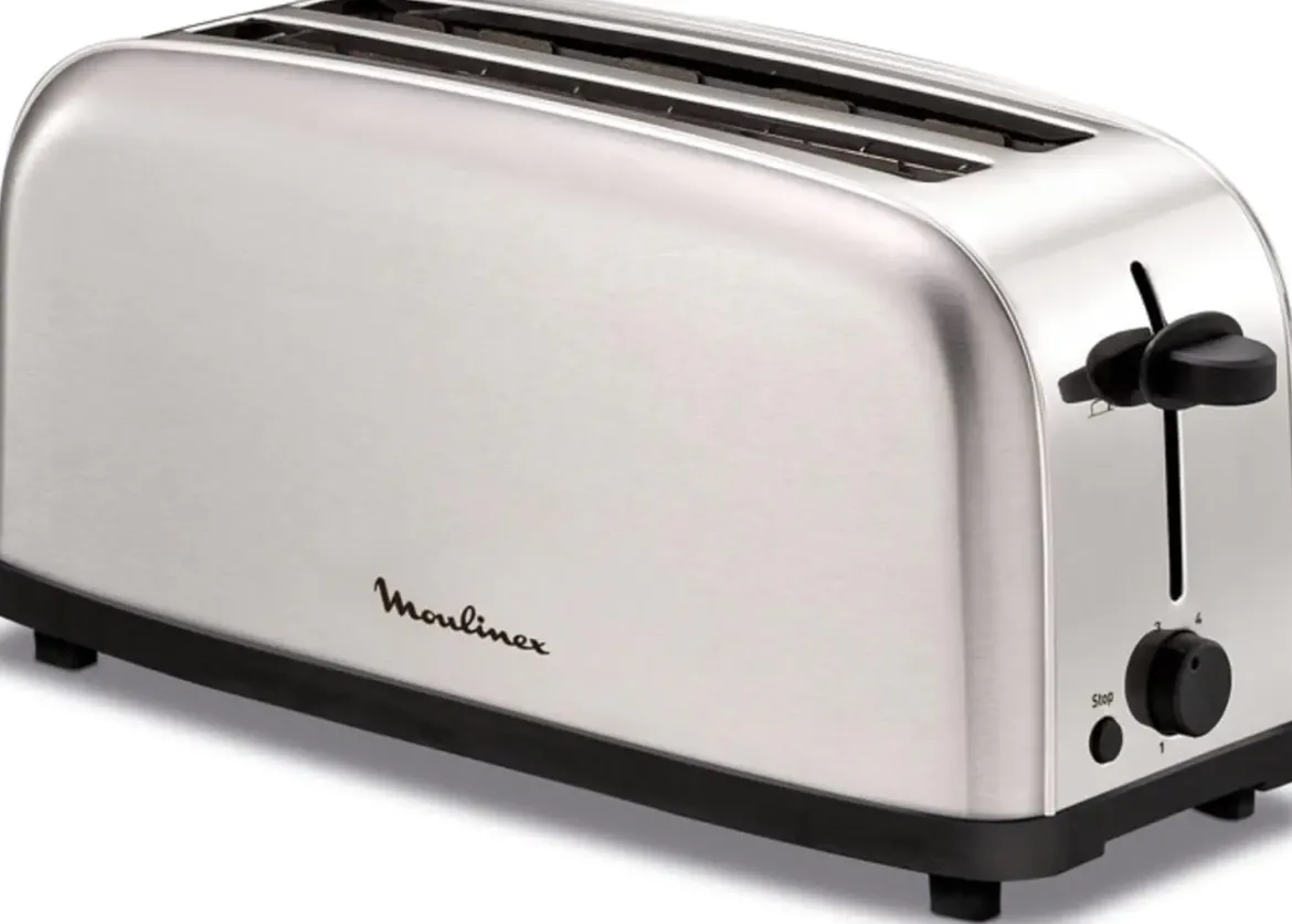 Tostador MOULINEX 2 Ranuras Largas Termostato 6 Niveles de Tostado Acero Inox LS330D11