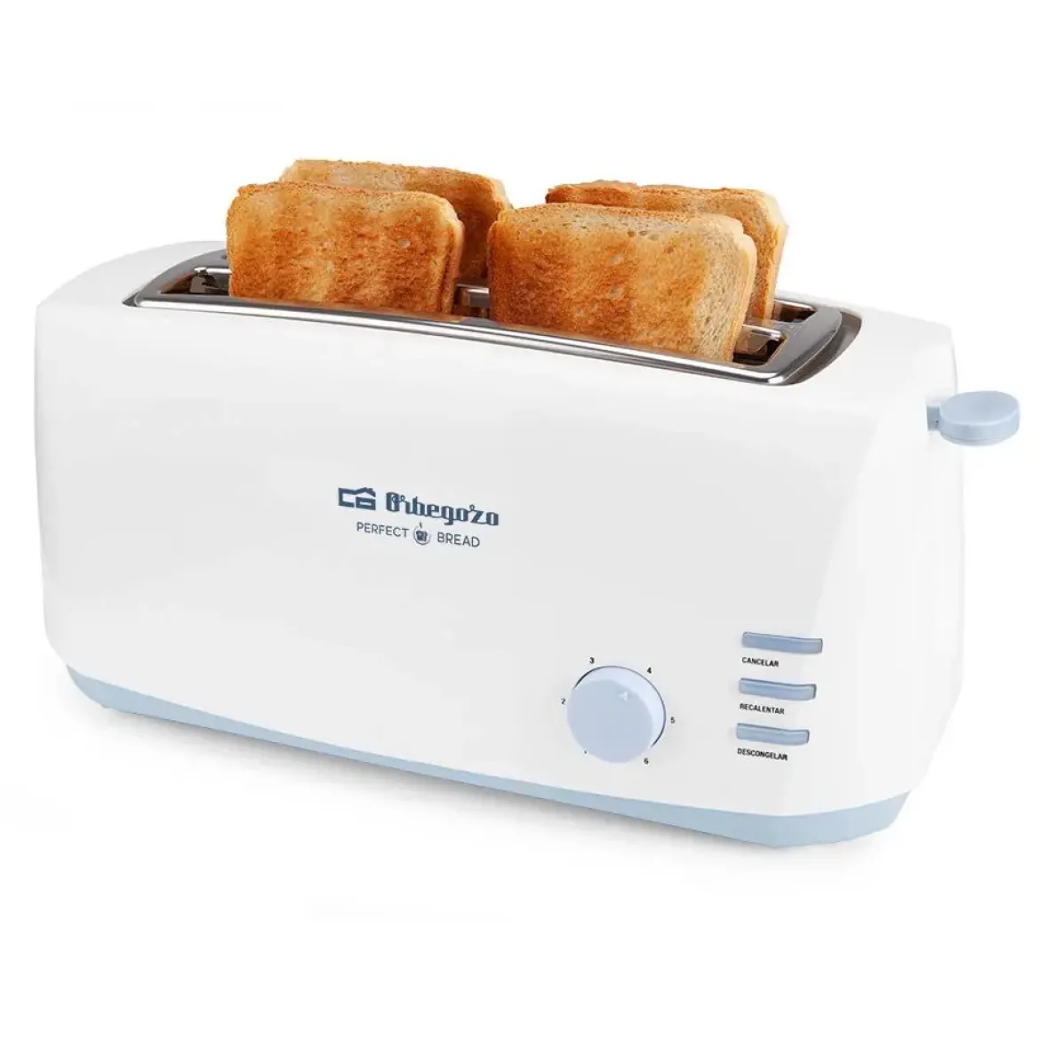 Tostador Orbegozo 2 Ranuras Largas 1400W Descongelación TO4500