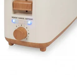Tostador Princess Vintage Beige-Madera 900W Ranura Larga 142410PR