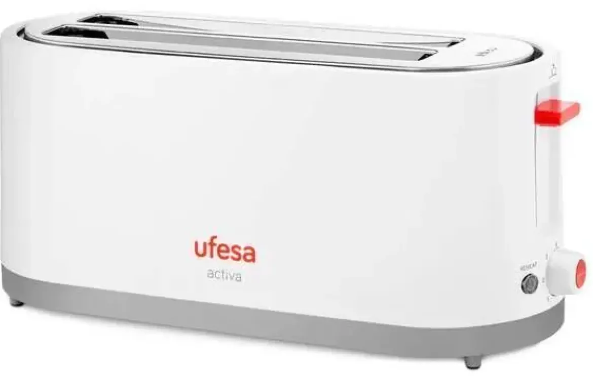 Tostador UFESA 2 Ranuras Largas Blancas con Ajuste Funcion Descongelacion 1400wTT7375