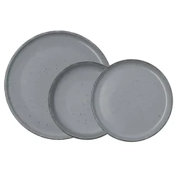 Vajilla de Cerámica Gris 12 Piezas para 4 Personas DUNA