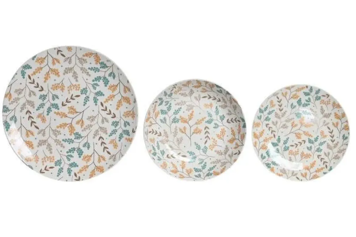 Vajilla de 18 Piezas con Estampado Floral PC-205122