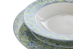 Vajilla de 18 Piezas de Porcelana Azulejos VerdePC-202613