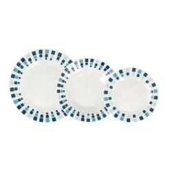 Vajilla de Porcelana Blanca 18 Piezas para 6 Personas SIMETRIC QUID