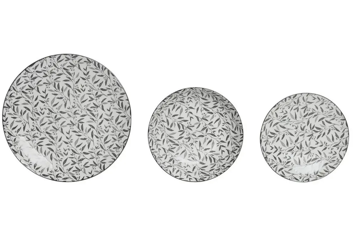 Vajilla de Porcelana de 18 Piezas Bambú Gris Claro PC-219215