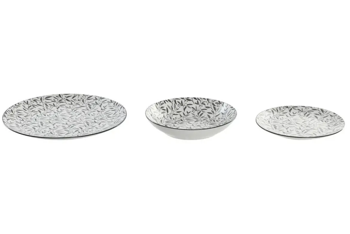 Vajilla de Porcelana de 18 Piezas Bambú Gris Claro PC-219215