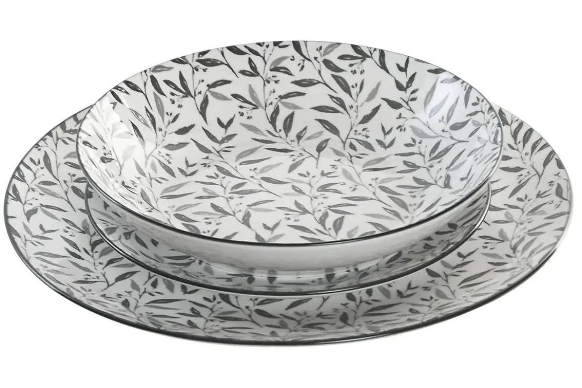 Vajilla de Porcelana de 18 Piezas Bambú Gris Claro PC-219215