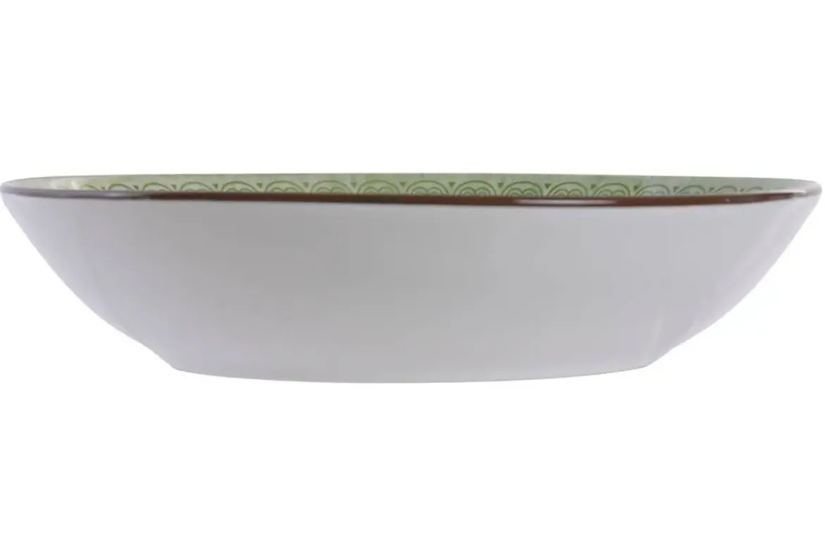 Vajilla de Porcelana 18 Piezas Color Verde Diseño de Mandala PC-228231