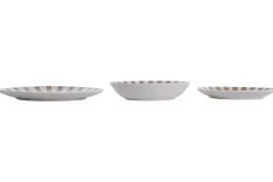 Vajilla de Porcelana 18 Piezas con Rayas Moka PC-233628
