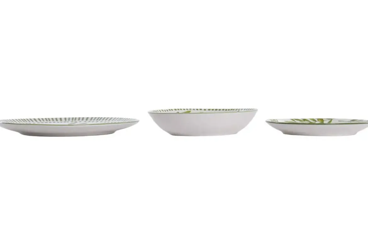 Vajilla de Porcelana 12 Piezas Verde Olivo PC-233632