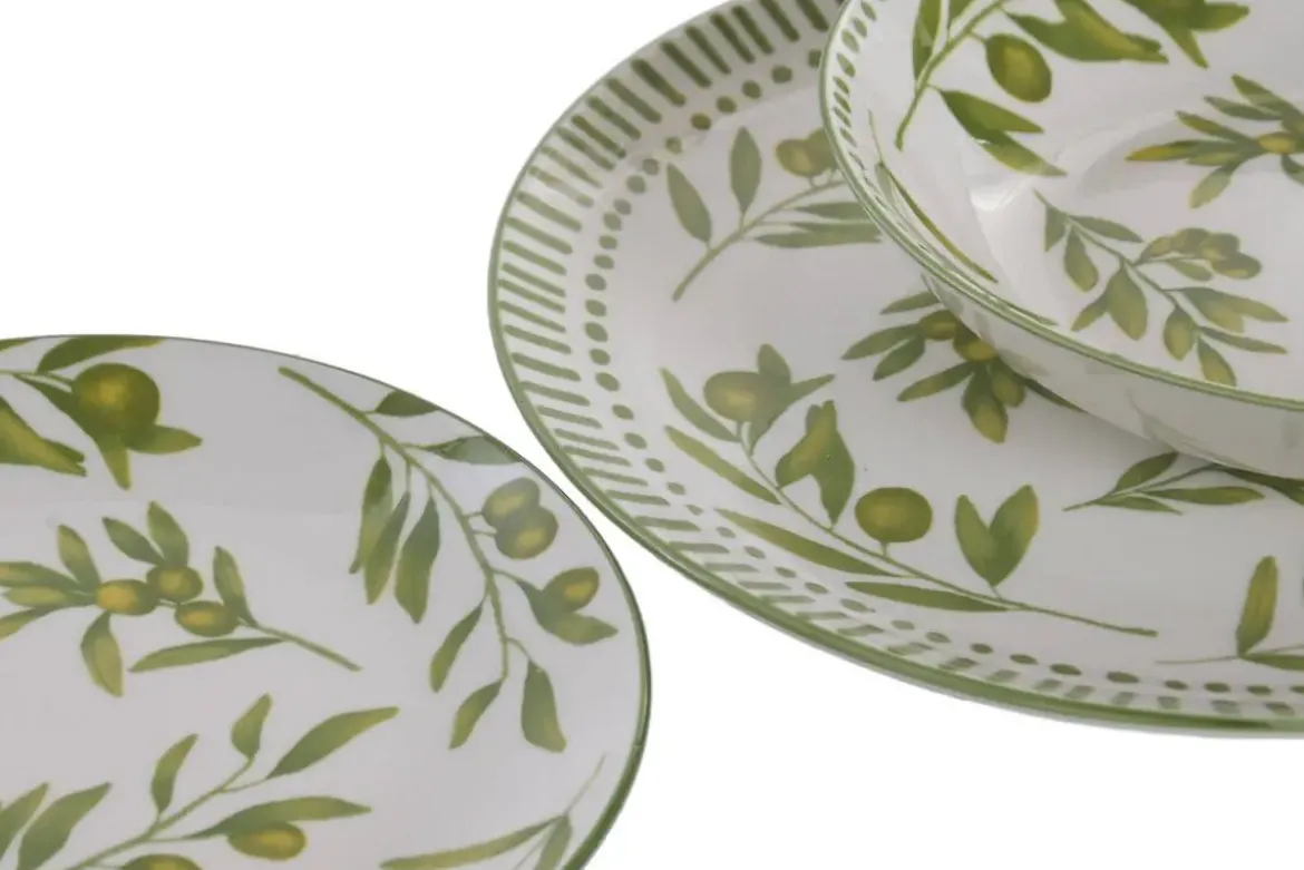 Vajilla de Porcelana 12 Piezas Verde Olivo PC-233632
