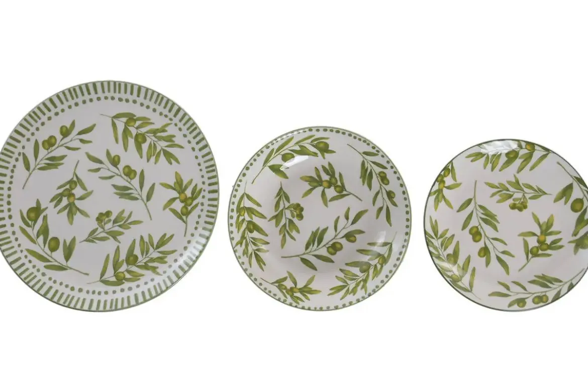 Vajilla de Porcelana 12 Piezas Verde Olivo PC-233632