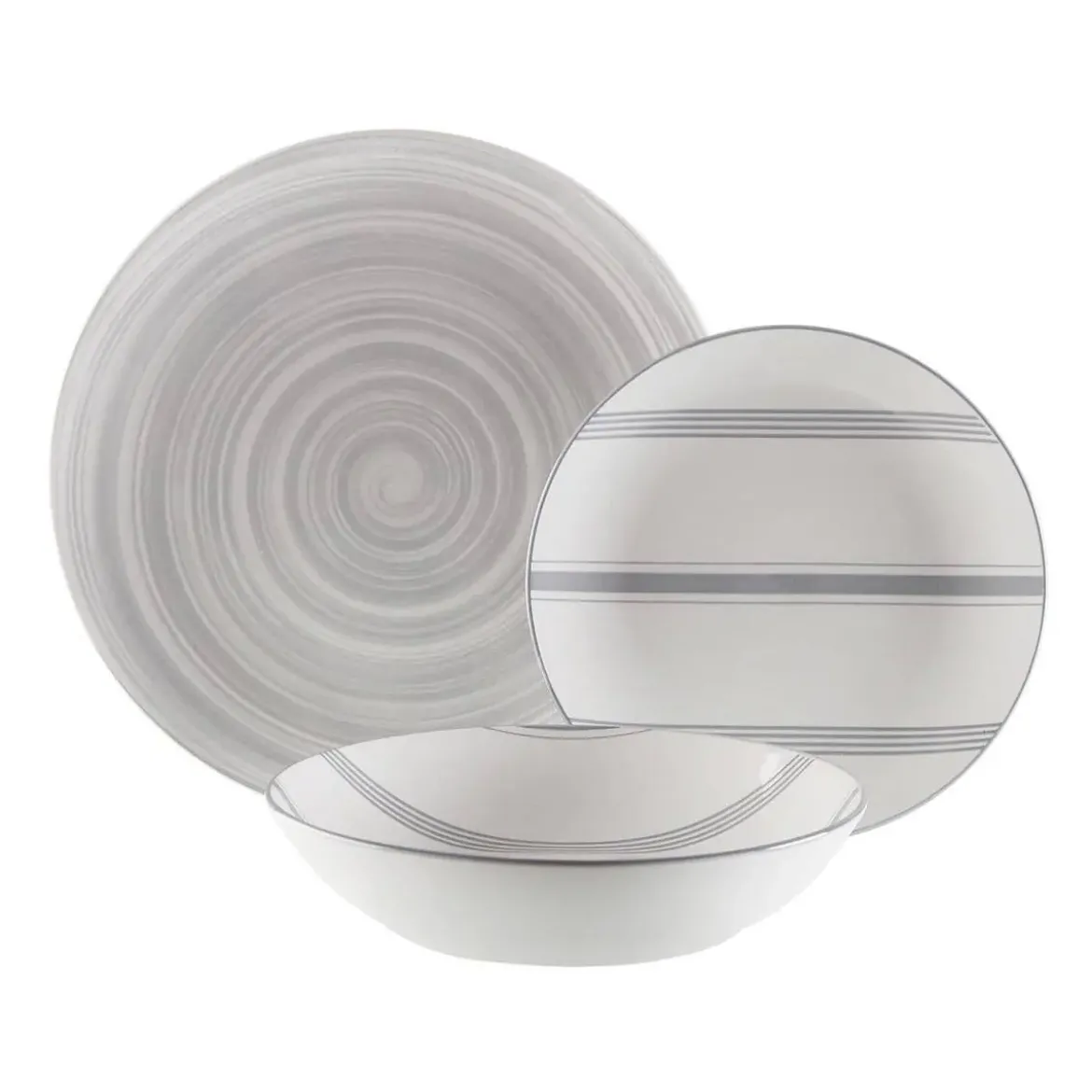 Vajilla 18 Piezas Vortex Gris Porcelana 22590050