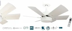 Ventilador de techo BASTILIPO Cala Blanca DC 75cm LED 6 vel. 5659