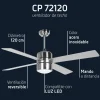 Ventilador de techo Orbegozo 120 cm inox de 3 velocidades y mando CP72120