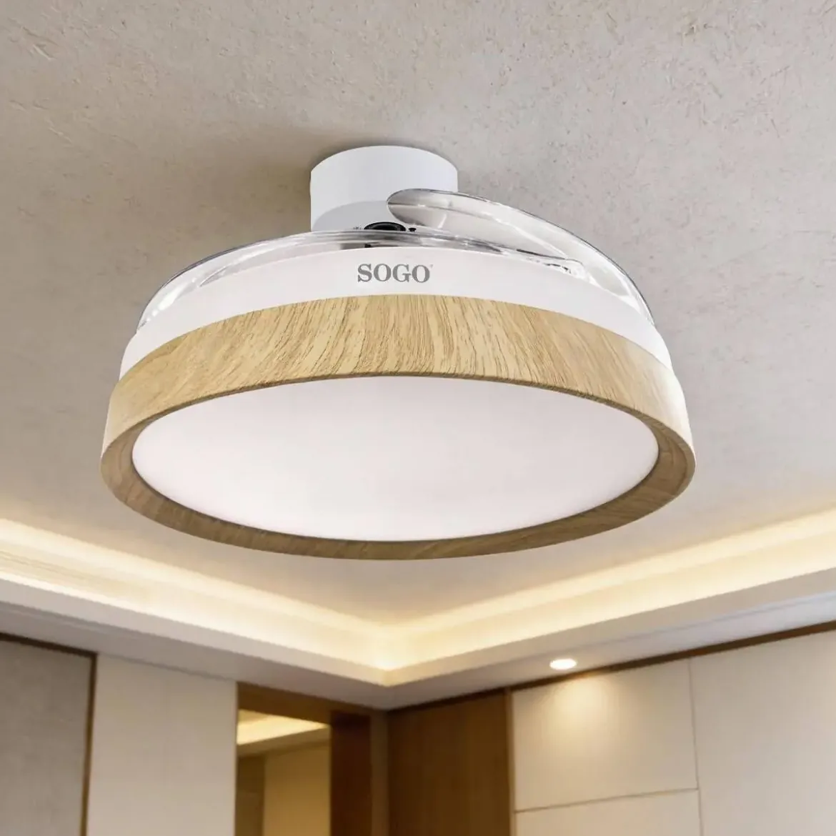 Ventilador de Techo SOGO VEN-SS-21850 con Aspas Retráctiles y Luz LED