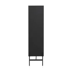 Vitrina chapada en fresno negro con estantes y 2 puertas en natural GABAR 10972