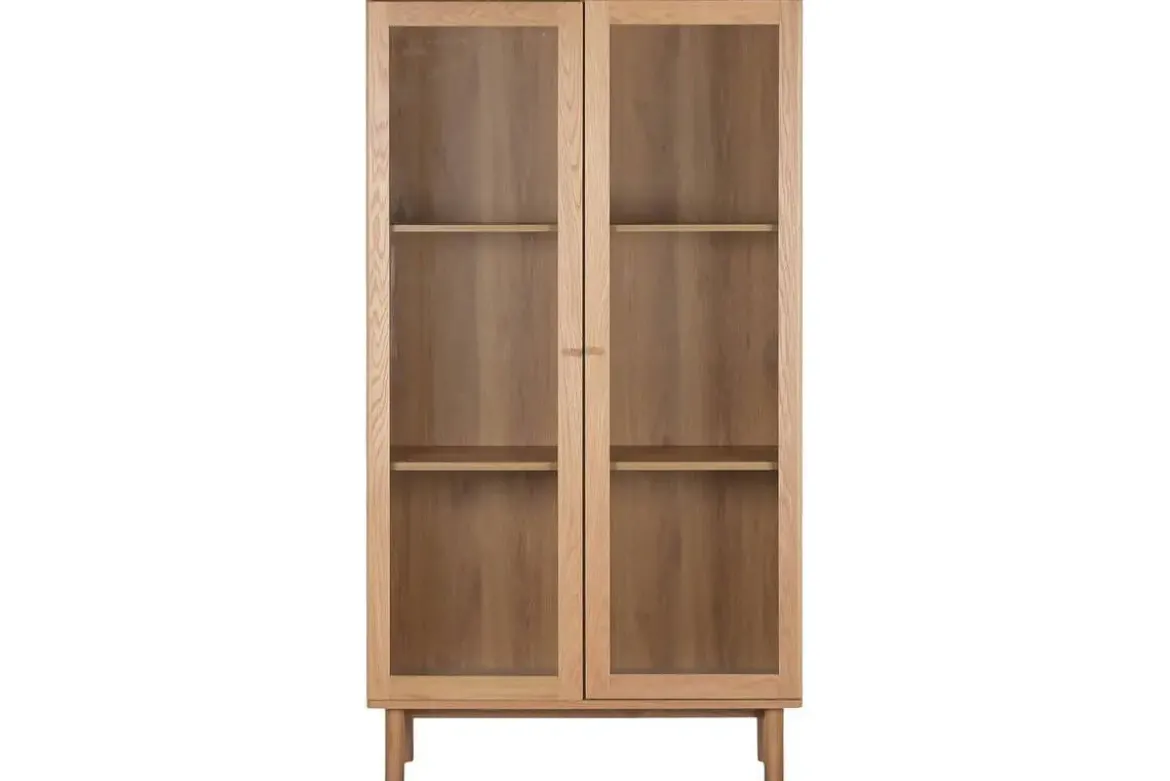 Vitrina de Cristal con Estructura MDF y Dos Puertas MB-223046