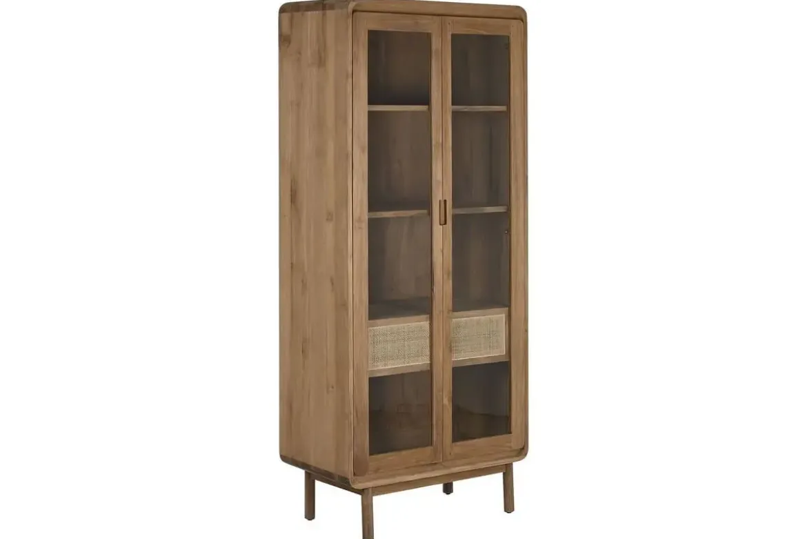 Vitrina de Cristal en Madera de Teca Natural MB-215338