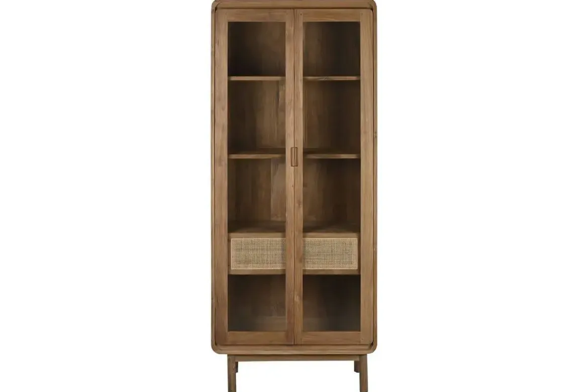 Vitrina de Cristal en Madera de Teca Natural MB-215338