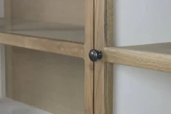 Vitrina de Madera de Acacia con 9 Puertas de Cristal MB-228434