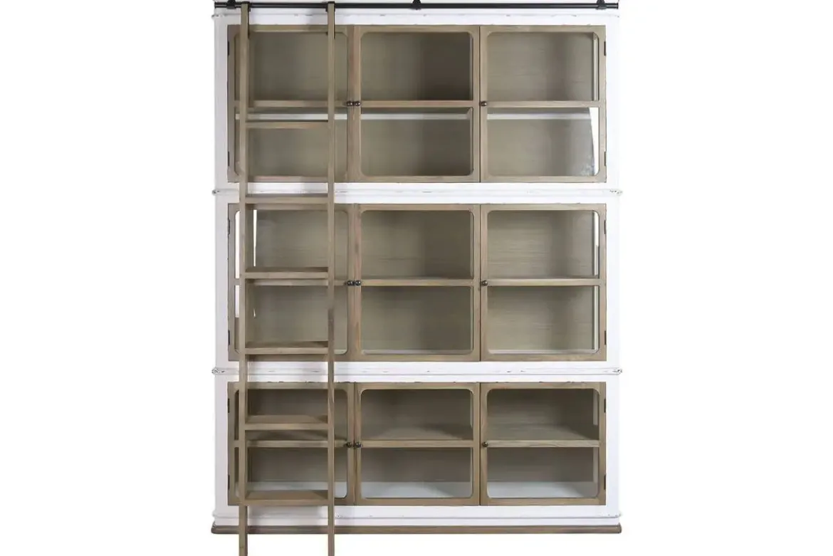 Vitrina de Madera de Acacia con 9 Puertas de Cristal MB-228434