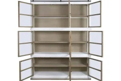 Vitrina de Madera de Acacia con 9 Puertas de Cristal MB-228434
