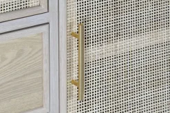 Vitrina de Madera Paulownia y MDF con Rejilla Natural MB-171759