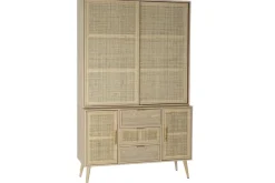 Vitrina de Madera Paulownia y MDF con Rejilla Natural MB-171759