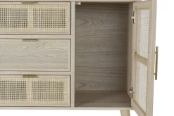 Vitrina de Madera Paulownia y MDF con Rejilla Natural MB-171759
