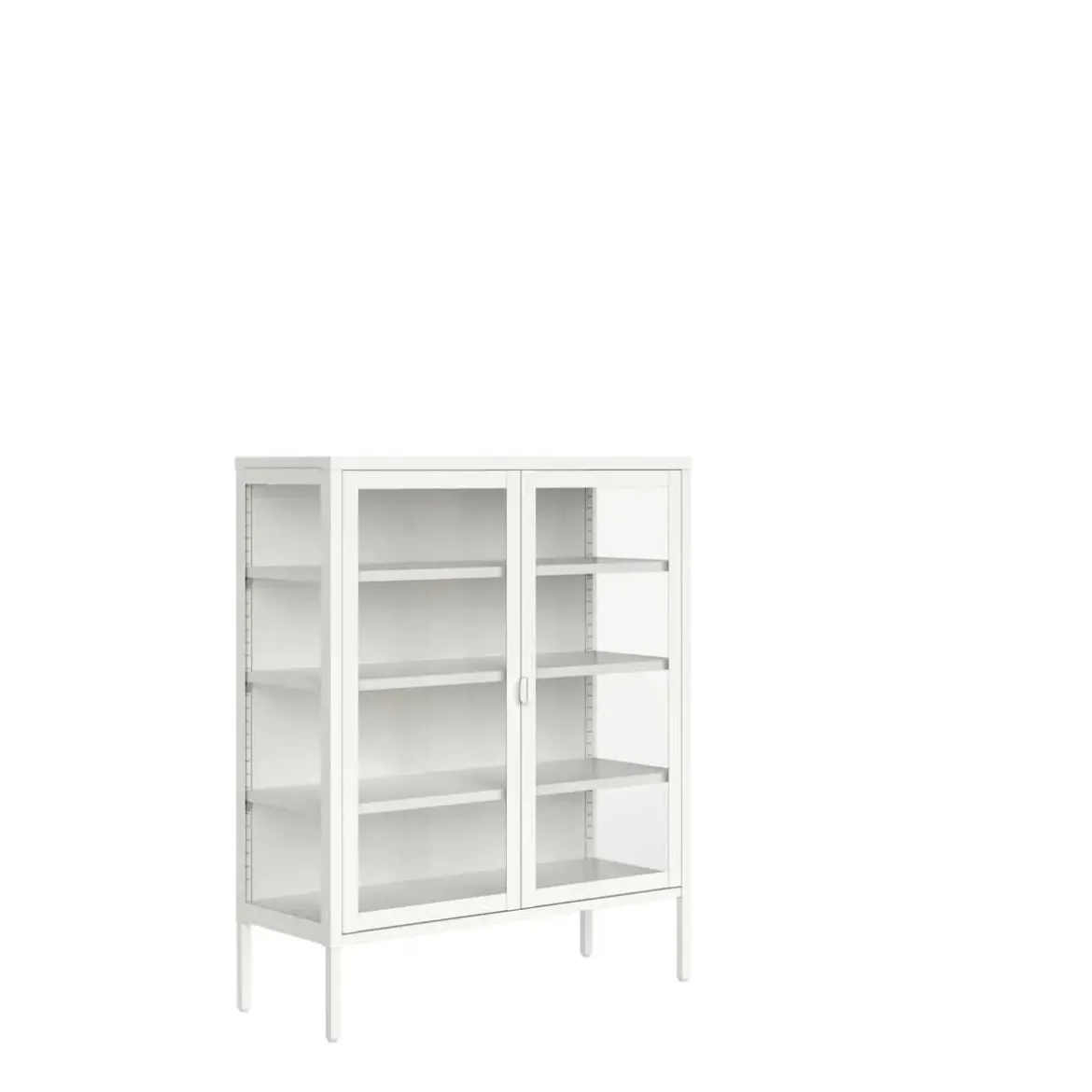 Vitrina de 2 Puertas de 90X110 cm Estructura de Metal Puertas de Cristal con Estantes Ajustables TITANIA